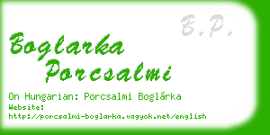 boglarka porcsalmi business card